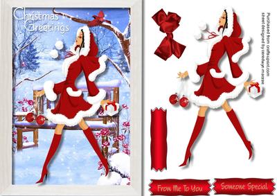 Fashionistics Lady in Christmas Red