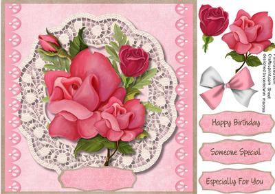 Lovely Roses on a Lace Doilly