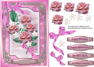 Lovely Spray of Pink Roses 