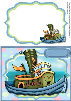 Happy Little Tug Boat with Incert 