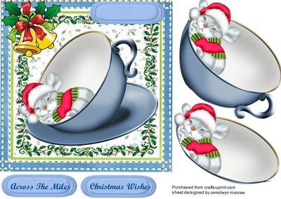 Little Mouse Asleep in a Blue Teacup
