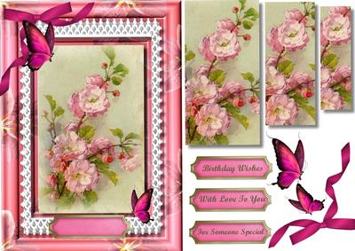 Beautiful Blossom in Pink Flower Frame (pyramid 