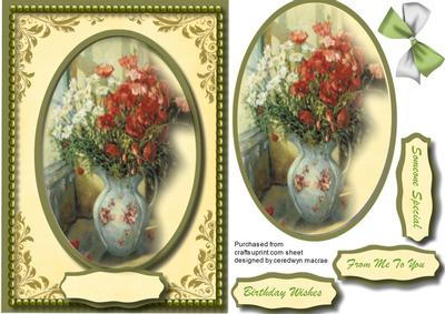Beautiful Vase of Poppys and Daisys