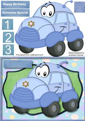 Lovely Blue Toon Buggy Birthday Car 