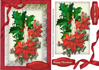 A5 Poinsettia and Candle .