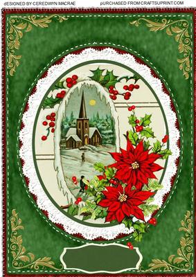 Lovely Christmas Scene with Poinsettuis