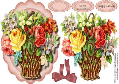 Beautiful Basket of Mixed Flowers 
