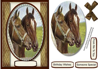 Two Beautiful Horses at the Fence 
