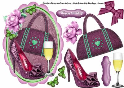 Ladies Accessories in a Oval Frame 