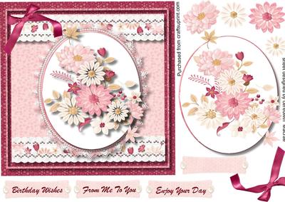 Lovely Summer Flowers in a Oval Plaque