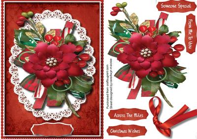 Poinsettia on Butterfly Lace 