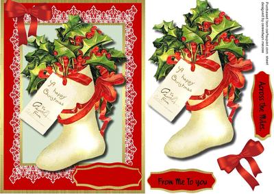 Beautiful Vintage Stocking on Lace 