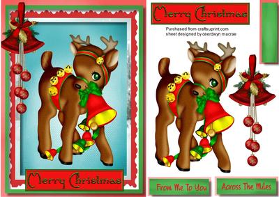 Lovely Reindeer Ringing the Bells 