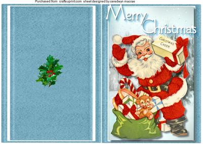 Lovely Cut,and Fold .santa's Christmas Cheer 