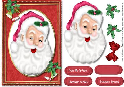 Lovely Santa in a Oval Frame 