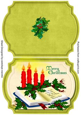 Print , Cut and Fold Christmas Candle and Bible 
