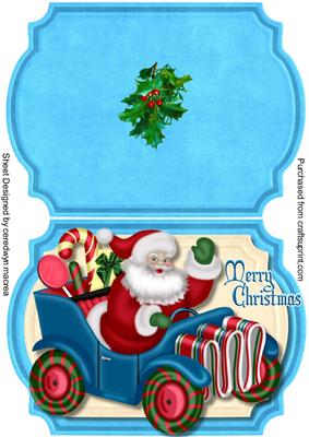 Print, Cut and Fold, Santa at the Wheel