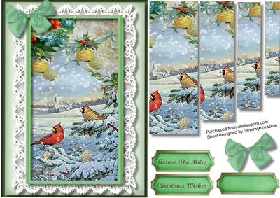 Beautiful Pyramid Christmas Scene on Butterfly Lace 