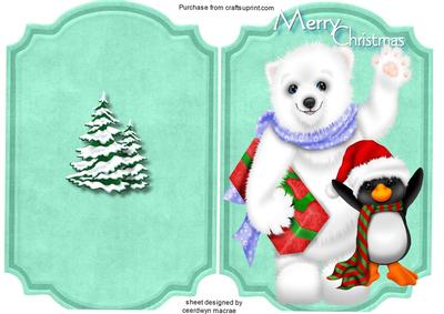Print, Cut and Fold Polar Bear and Penquin 