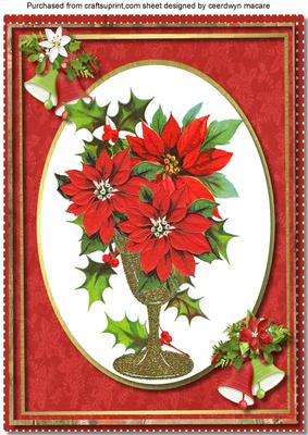 A4 Lovely Goblet of Poinsettias 