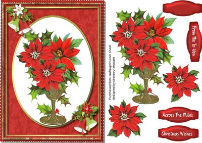 A5 Lovely Goblet of Poinsettias 