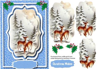 Lovely Bracket with Reindeers in the Snow 