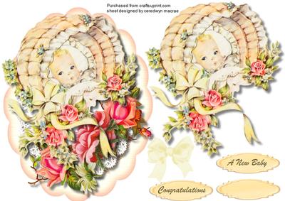 Lovely Scalloped New Baby Card Unisex