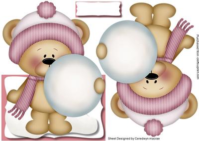 Over the Edge Christmas Bear Pink