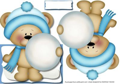 Over the Edge Christmas Bear in Blue 