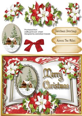 A5 Beautiful Christmas Book and Poinsettias 