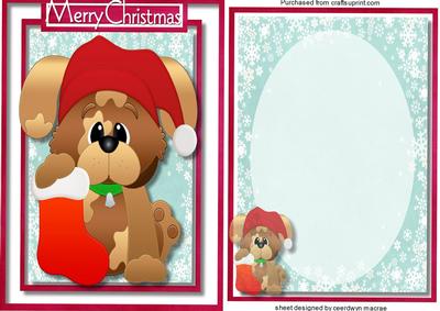 Christmas Doggy Card and Incert 