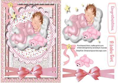 A Baby Girl Sleeping on the Clouds 