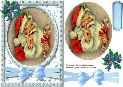 Vintage Santa with His Candy Cane