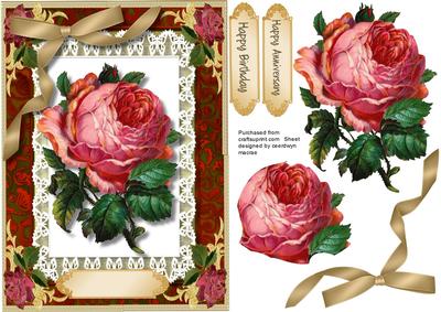 Beautiful Rose on Butterfly Lace