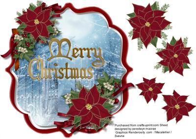 Beautiful Christmas Bracket with Poinsettias