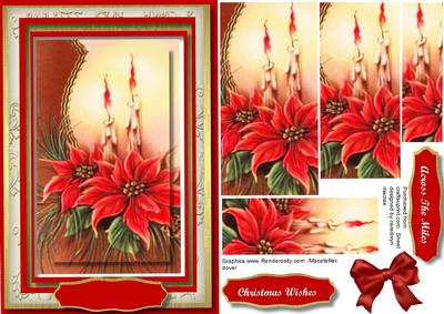Beautiful Poinsettia and Candles 
