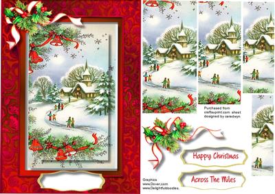 Lovely Christmas Snowy Scene ,pyramid