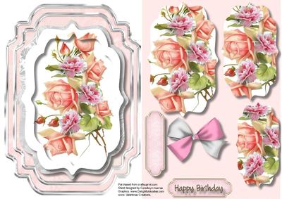 Lovely Roses and Carnations on a Bracket 