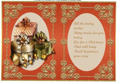 A5 Incert Christmas Gifts with Verse in Red .