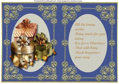 A5 Incert Christmas Gifts with Verse in Blue