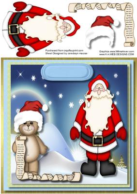 Santa and Ted Checking the Christmas List 