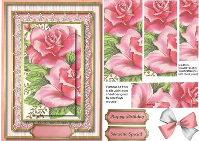 Beautiful Pink Roses with Gold Edging , Pyramid 