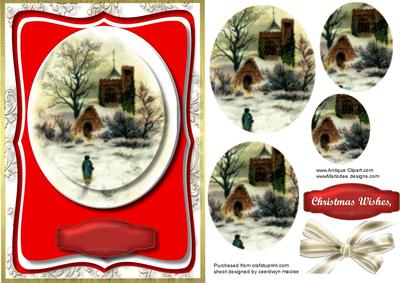 Lovely Vintage Christmas Church ,pyramid