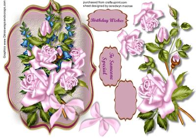 Beautiful Pink Roses with Blue Bells 