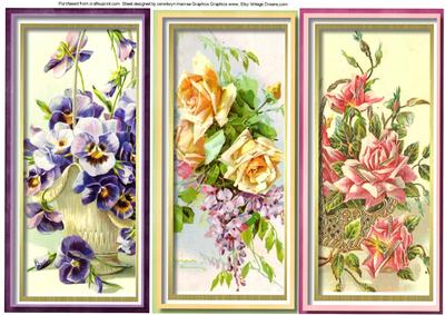 D.l. Three Floral Card Fronts