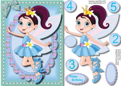 Lovely Birthday Fairy in Blue 