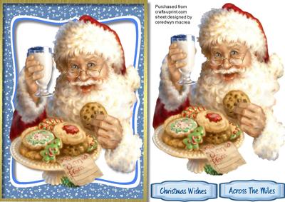 Santa's Teatime Break ,blue