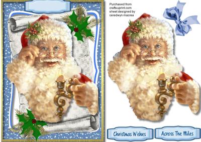 Santas Christmas Casndle , Blue