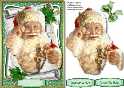 Santa's Christmas Candle Green 
