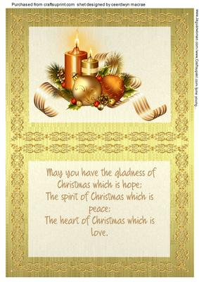 A5 Incer with Verse the Christmas Glow Gold 
